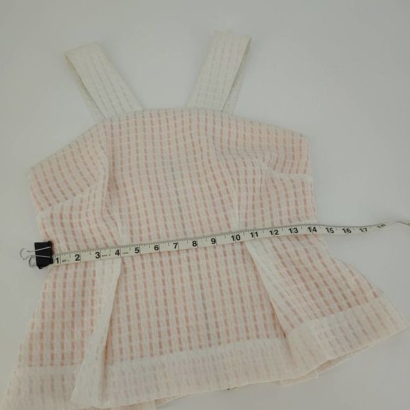 Anthrpologie Maeve White Sleeveless Basket Weave Peplum Top Sz 6P - Picture 6 of 9